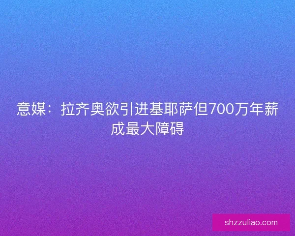 意媒：拉齐奥欲引进基耶萨但700万年薪成最大障碍