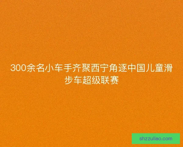 300余名小车手齐聚西宁角逐中国儿童滑步车超级联赛 300余名小车手齐聚西宁角逐中国儿童滑步车超级联赛