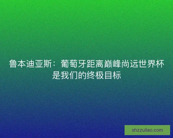 鲁本迪亚斯：葡萄牙距离巅峰尚远世界杯是我们的终极目标