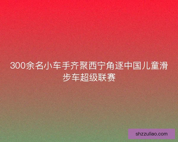 300余名小车手齐聚西宁角逐中国儿童滑步车超级联赛
