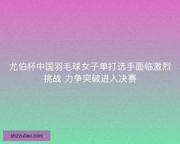 尤伯杯中国羽毛球女子单打选手面临激烈挑战 力争突破进入决赛